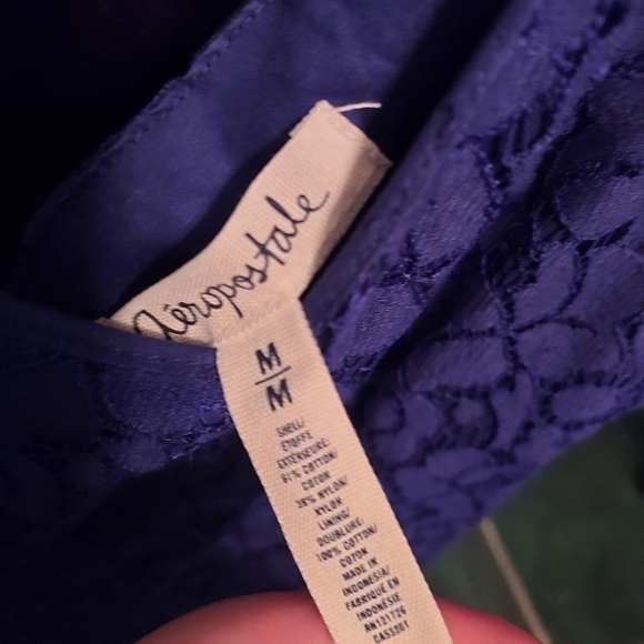 Aeropostale Navy Blue Lace Dress Size Medium - Picture 6 of 7